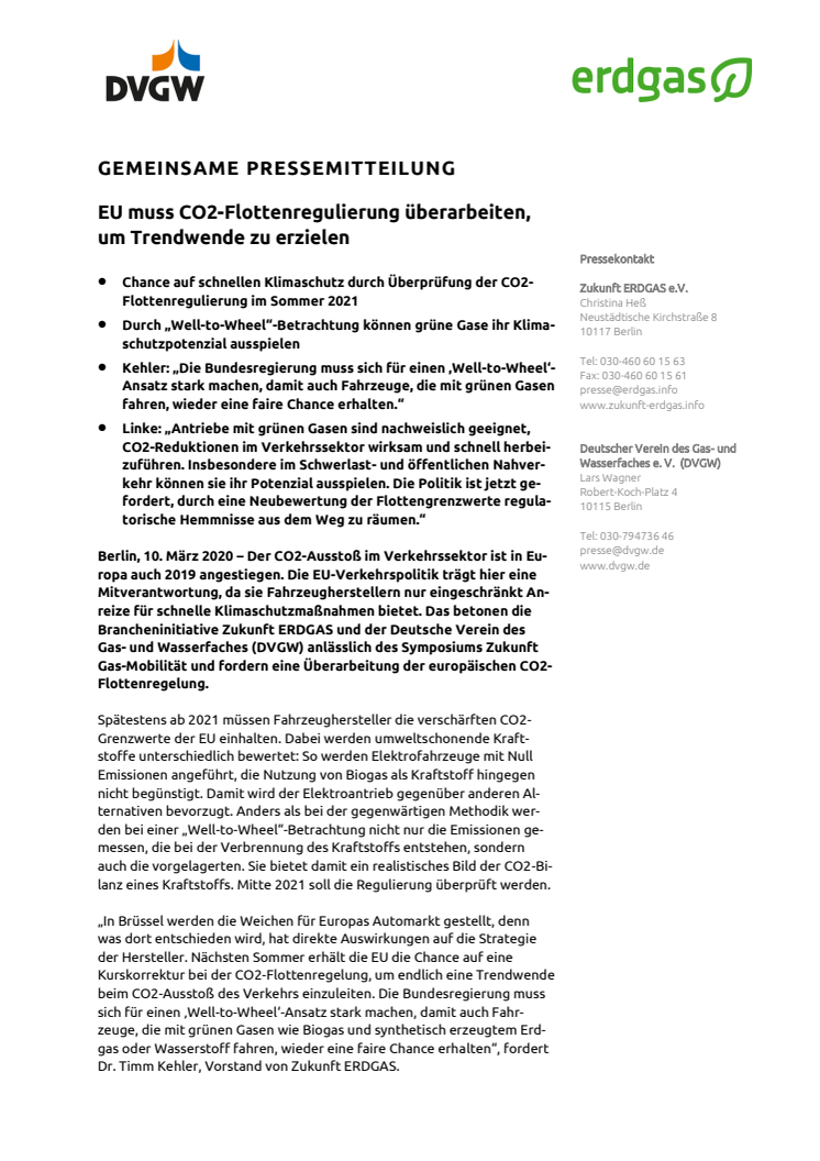 EU muss CO2-Flottenregulierung überarbeiten, um Trendwende zu erzielen