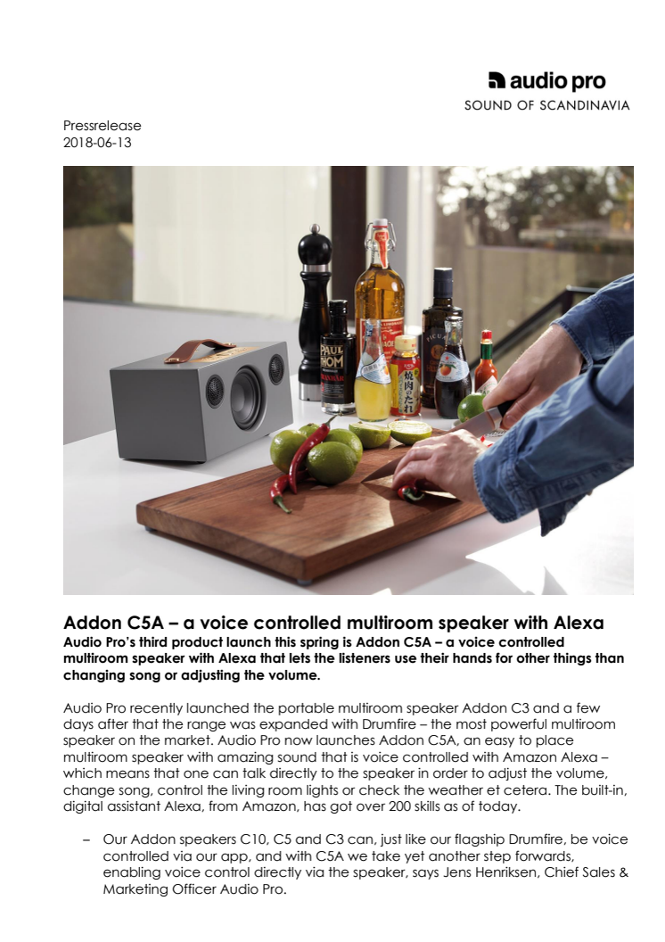 Addon C5A – a voice controlled multiroom speaker with Alexa