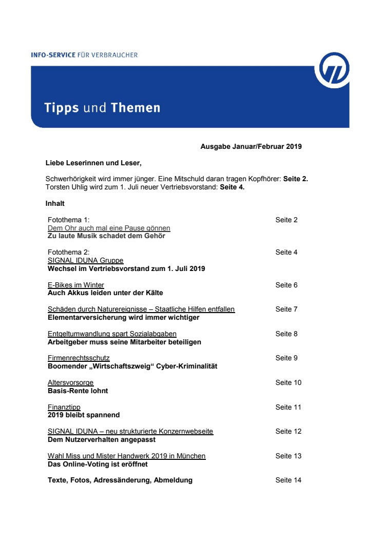 Tipps und Themen 1/2-2019