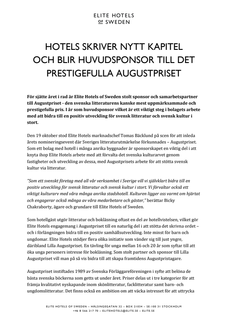 Elite Hotels blir huvudsponsor till Augustpriset_Pressmeddelande.pdf