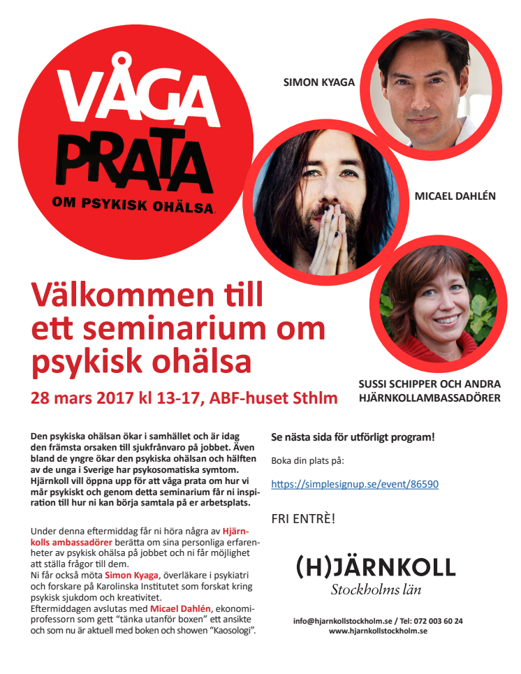 Välkommen till ett seminarium om  psykisk ohälsa