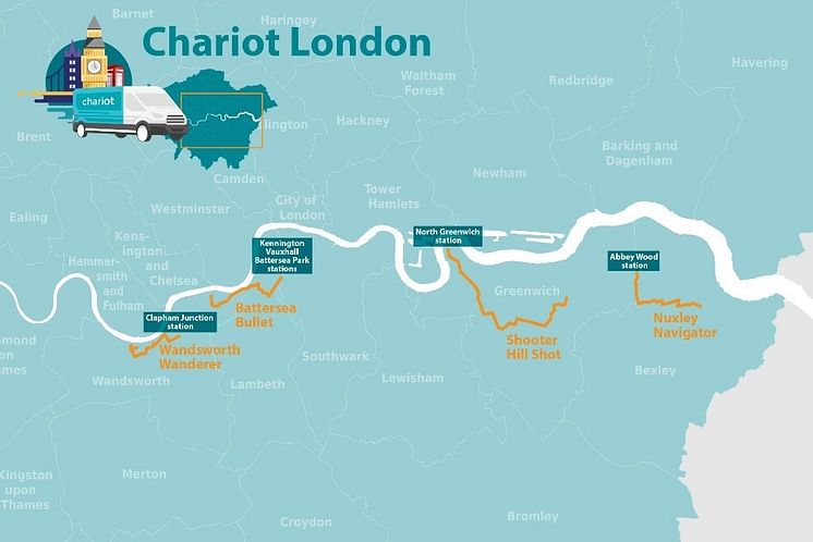 Chariot kort over London