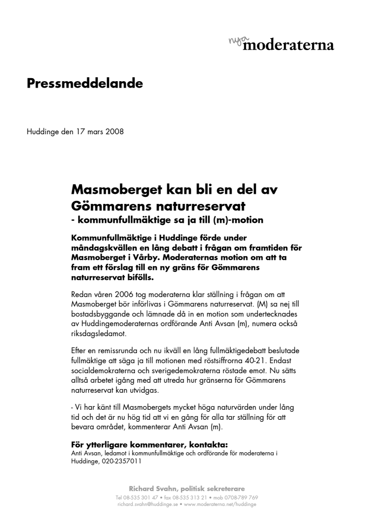 Masmoberget kan bli en del av Gömmarens naturreservat