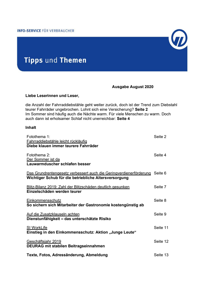 Tipps und Themen 8-2020