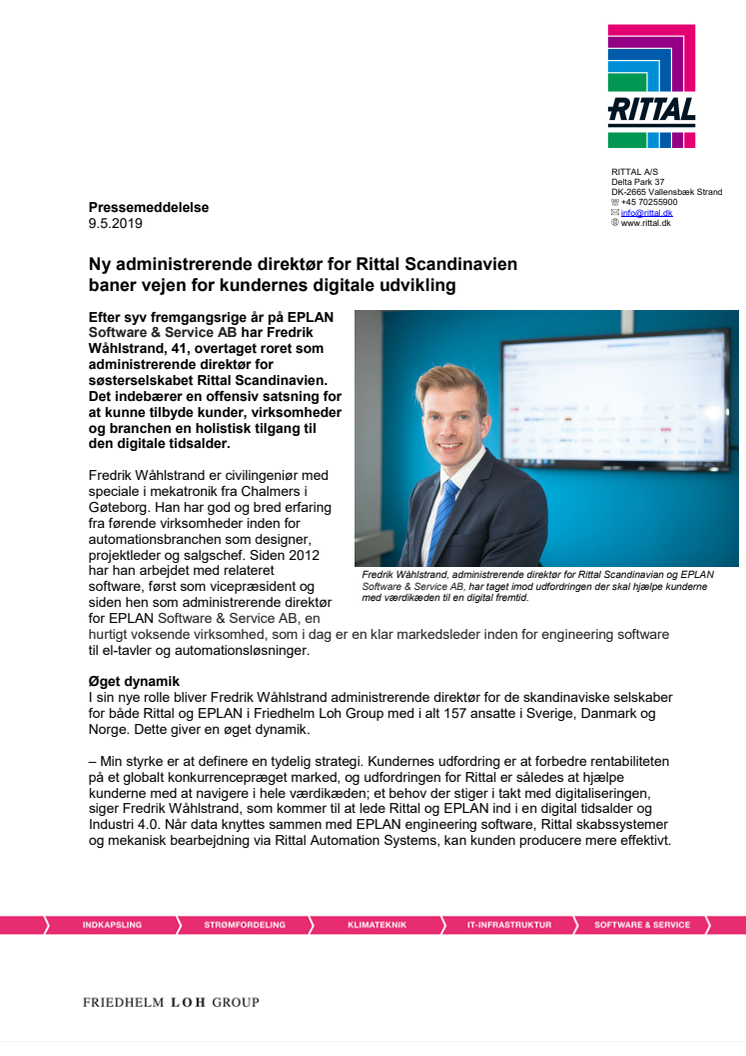 Ny administrerende direktør for Rittal Scandinavien baner vejen for kundernes digitale udvikling