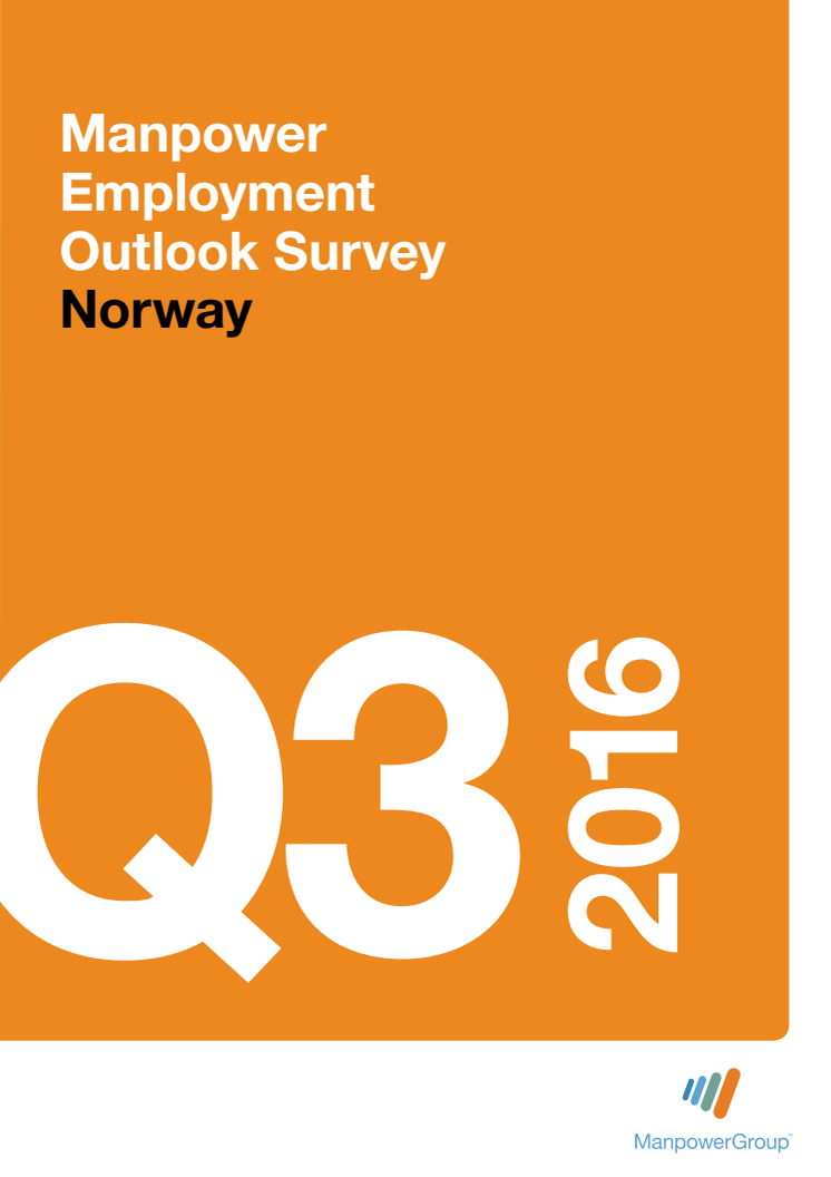 ManpowerGroup Outlook Survey for Norway Q3 2016