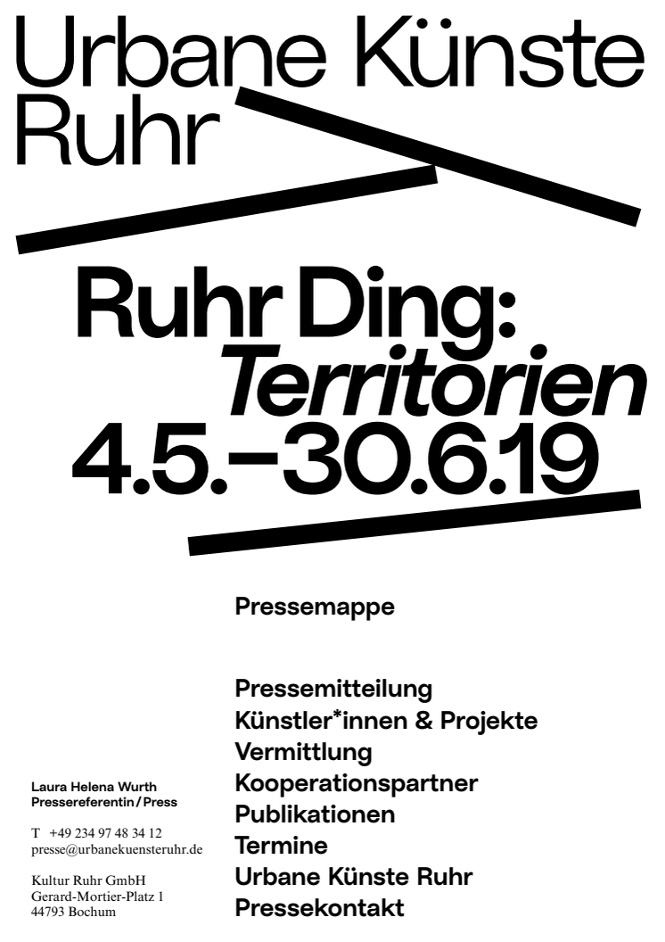 Pressemappe: Urbane Künste Ruhr Jahresprogramm 2019