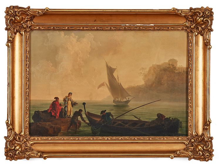 Kustlandskap med fiskare av Jacques Antoine Volaire il Cavalier