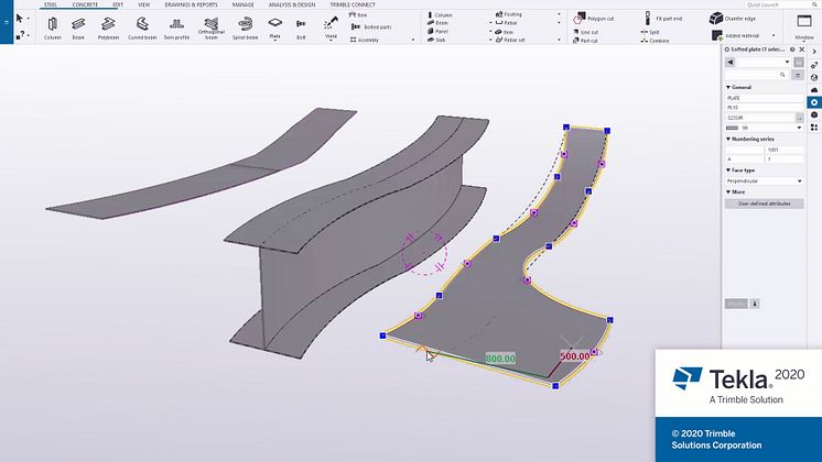 Tekla Structures 2020 Lofted plates