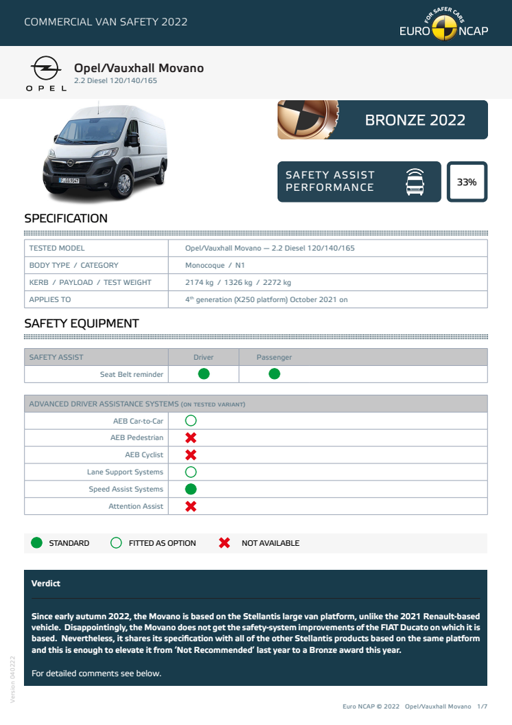 Euro NCAP-Commercial Van Safety 2022-OpelVauxhall Movano-Datasheet.pdf