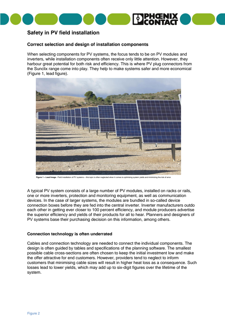 Safety in PV field installation