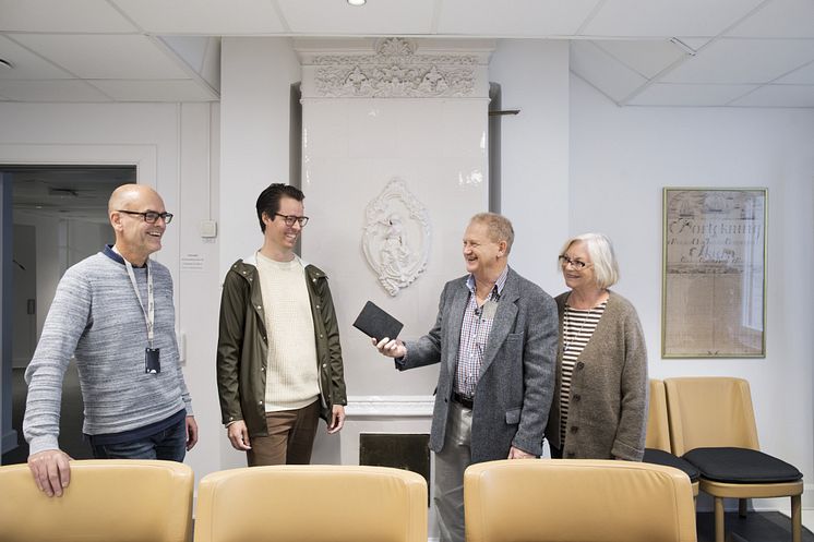 Svante Thun och Martin Lysell på Higab tillsammans med Mathias och Marilyn Cramér i Wenngreska Huset.jpg