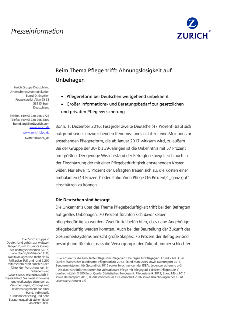 Beim Thema Pflege trifft Ahnungslosigkeit auf Unbehagen