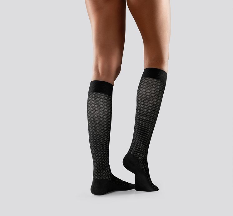 Mabs Compression Socks Cotton Knee Black Grey