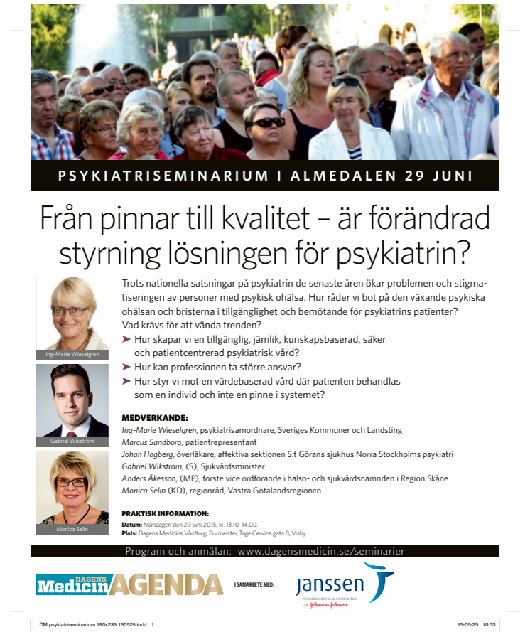 Psykiatriseminarium i Almedalen 29 Juni 