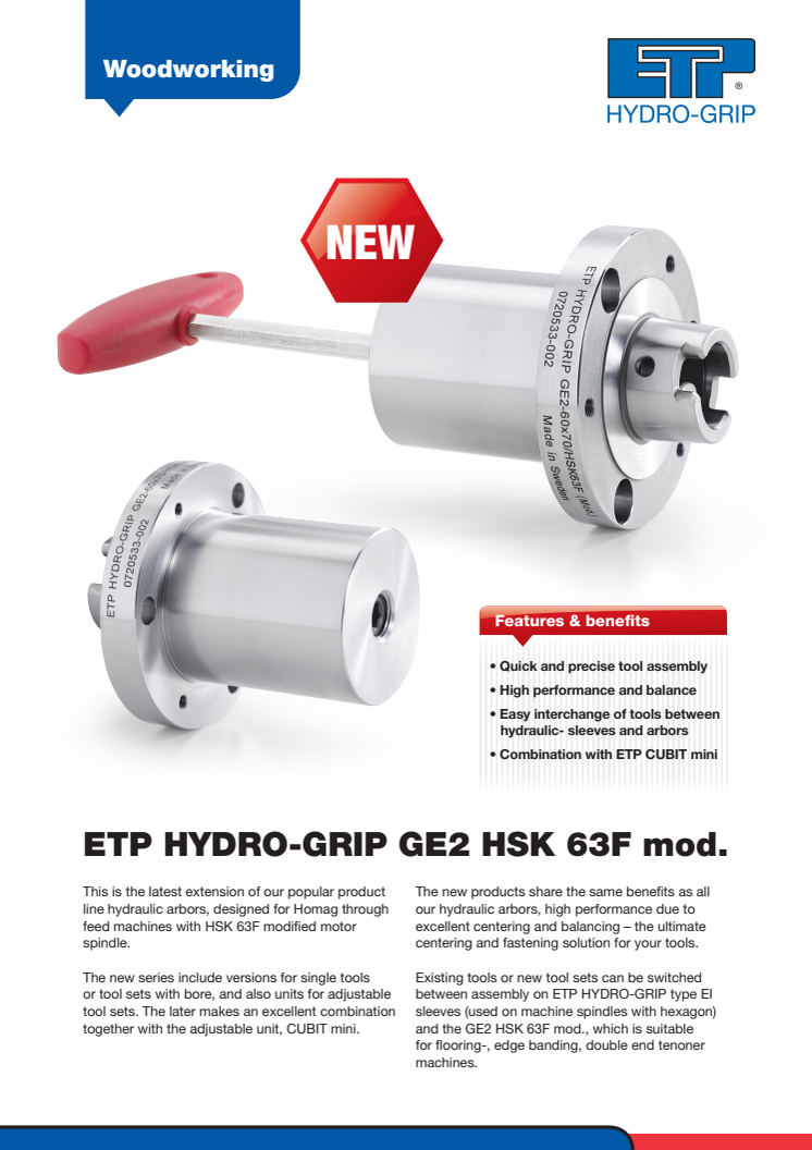 ETP HYDRO-GRIP GE2 HSK 63F mod.