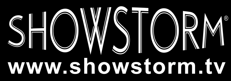 Showstorm Logo White on Black with Web Address