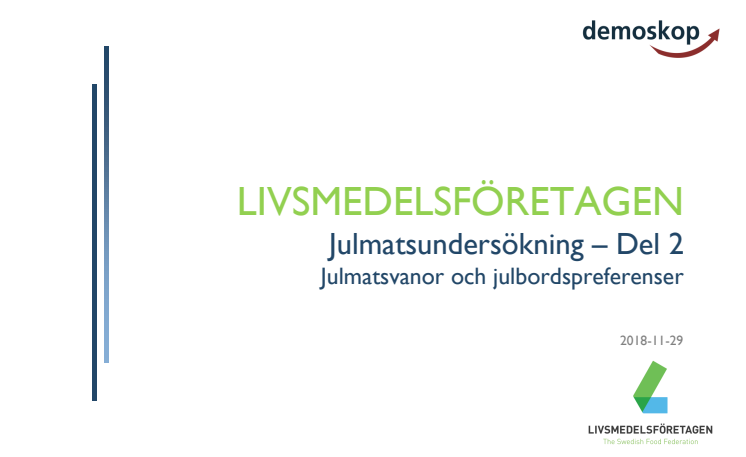 Livsmedelsföretagens julmatsundersökning 2018