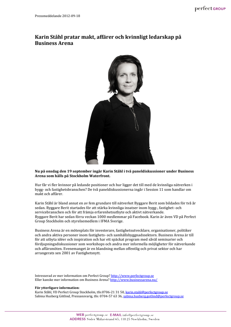 Karin Ståhl pratar makt, affärer och kvinnligt ledarskap på Business Arena