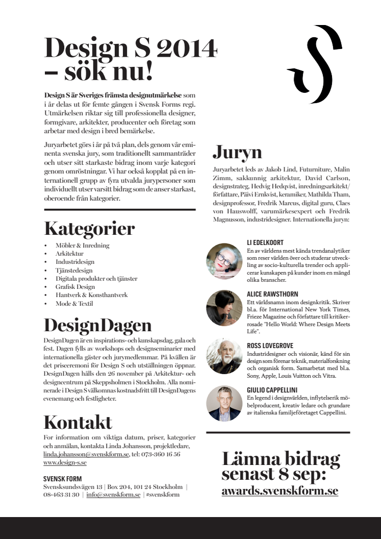 Design S 2014 – flyer