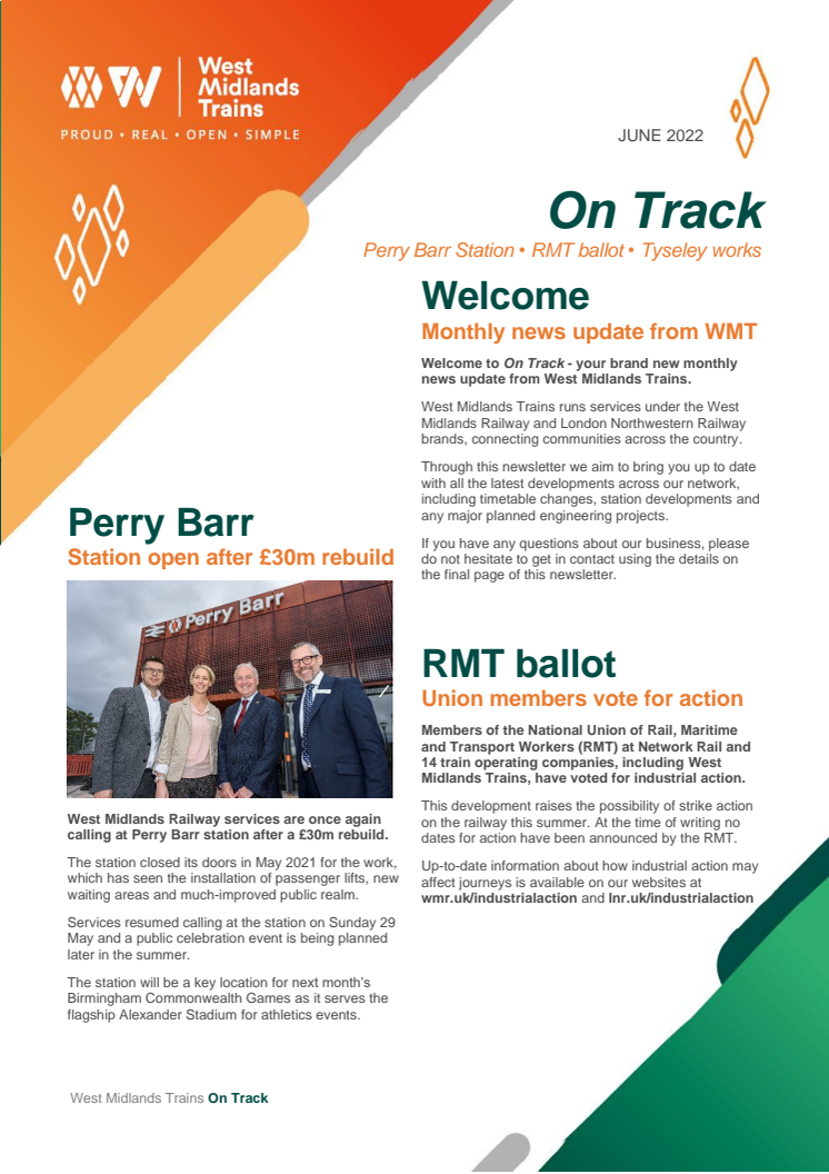 On Track - Stakeholder Newsletter - June 2022