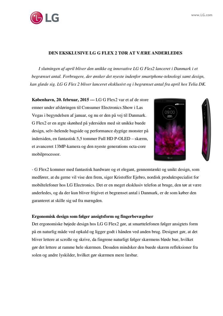 DEN EKSKLUSIVE LG G FLEX 2 TØR AT VÆRE ANDERLEDES