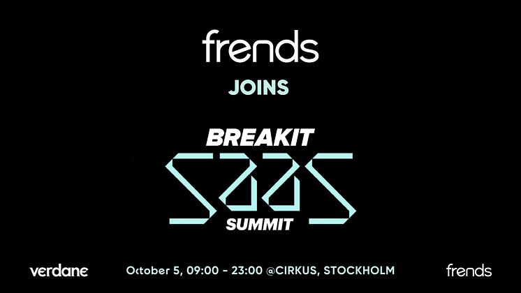 Frends huvudpartner till Breakit SaaS Summit