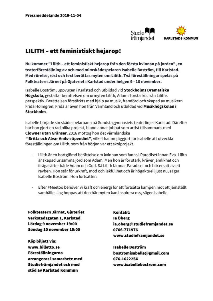 Lilith - ett feministiskt hejarop! 