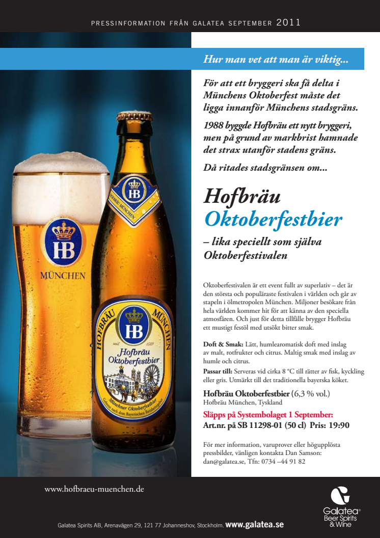 Nyheter på Systembolaget - Hofbräu Oktoberfestbier och Hofbräu Original