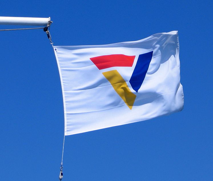 Scandlines-logo på flag