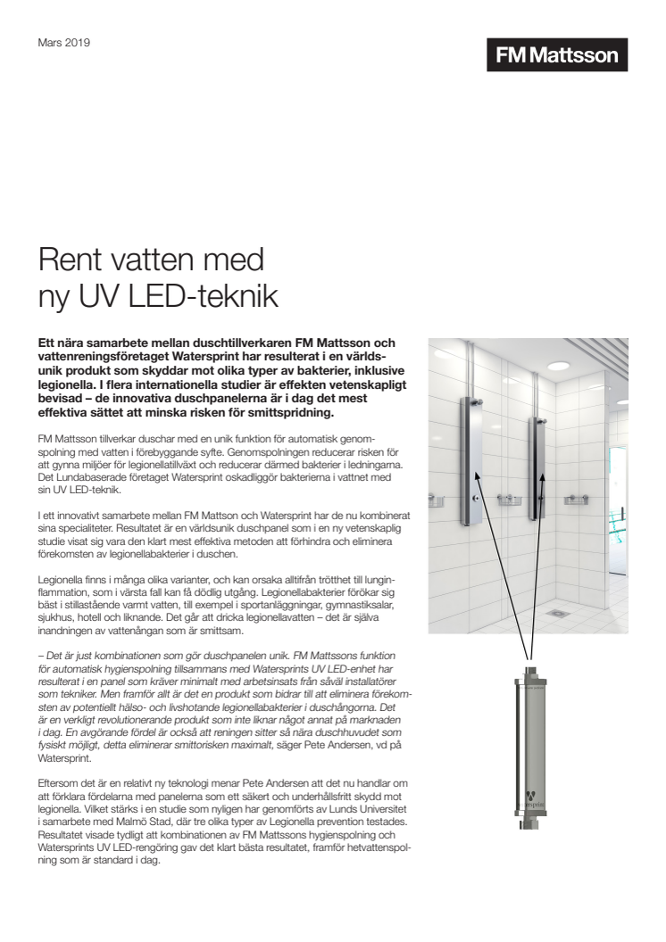 Rent vatten med ny UV LED-teknik