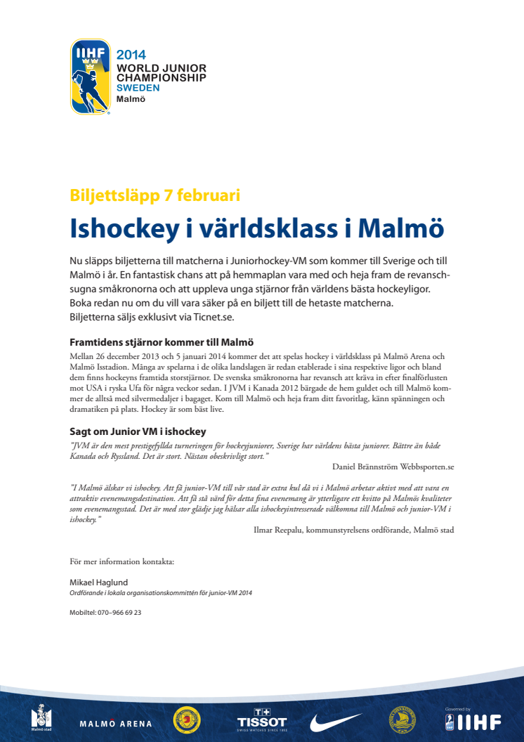 Ishockey i världsklass i Malmö