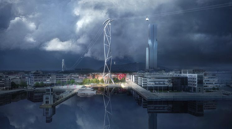 Vinnande förslag i tävlingen för design av Göteborgs stadslinbana 