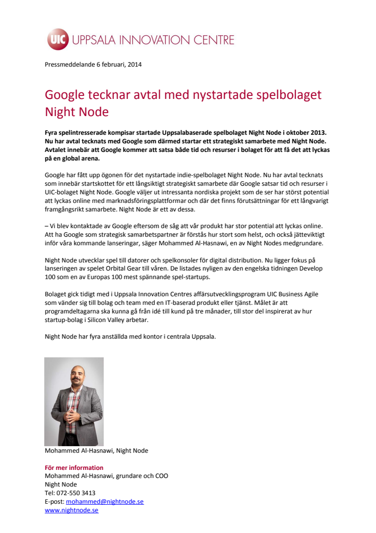 Google tecknar avtal med nystartade spelbolaget Night Node