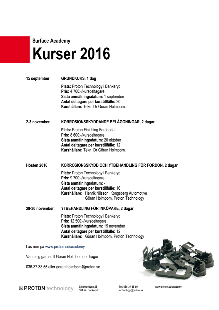 Kursdatum Surface Academy 2016