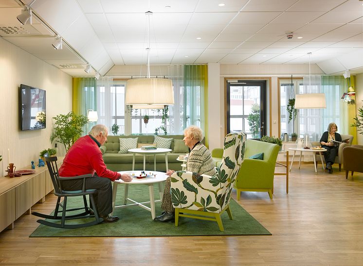 Humana äldreboende i Gävle - ljuset i vardagsrummet