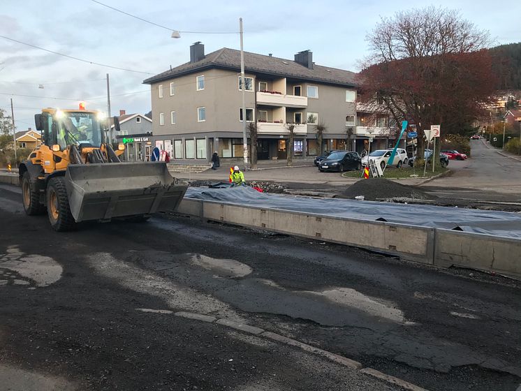 Anleggsmaskin i Grefsenveien_foto Sporveien