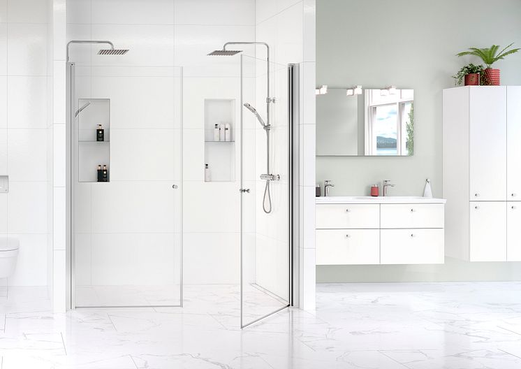 Gustavsberg Shower doors Square in line