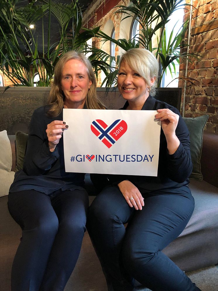 GIVING TUESDAY SPRER SEG I NORGE:  Fagansvarlig Charlotte Arnø Storebakken og generalsekretær Siri Nodland i Norges Innsamlingsråd inviterer til å gi.