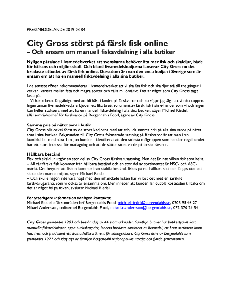  City Gross störst på färsk fisk online