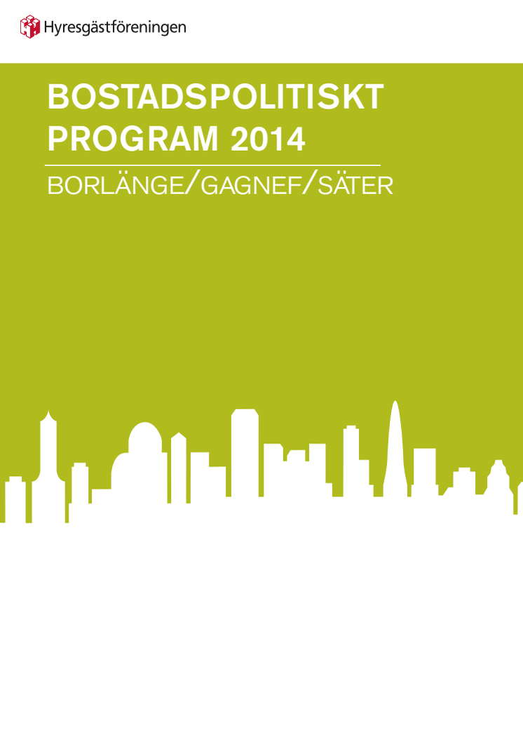 Bostadspolitiskt program Borlänge/Gagnef/Säter