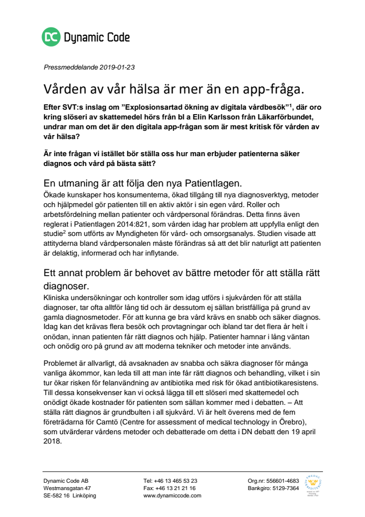 Vården av vår hälsa är mer än en app-fråga