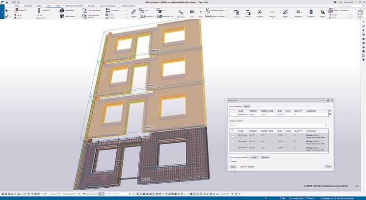 Tekla 2021 - Batch Editing precast