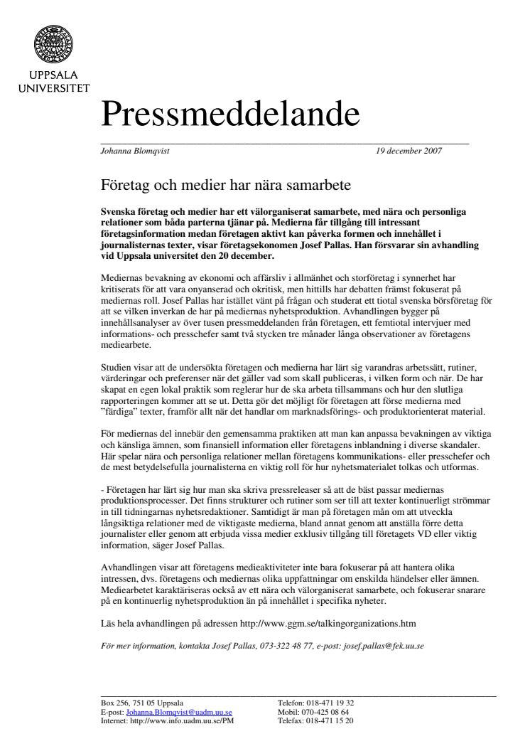 Företag och medier har nära samarbete