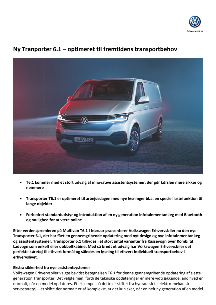 Ny Tranporter 6.1 – optimeret til fremtidens transportbehov