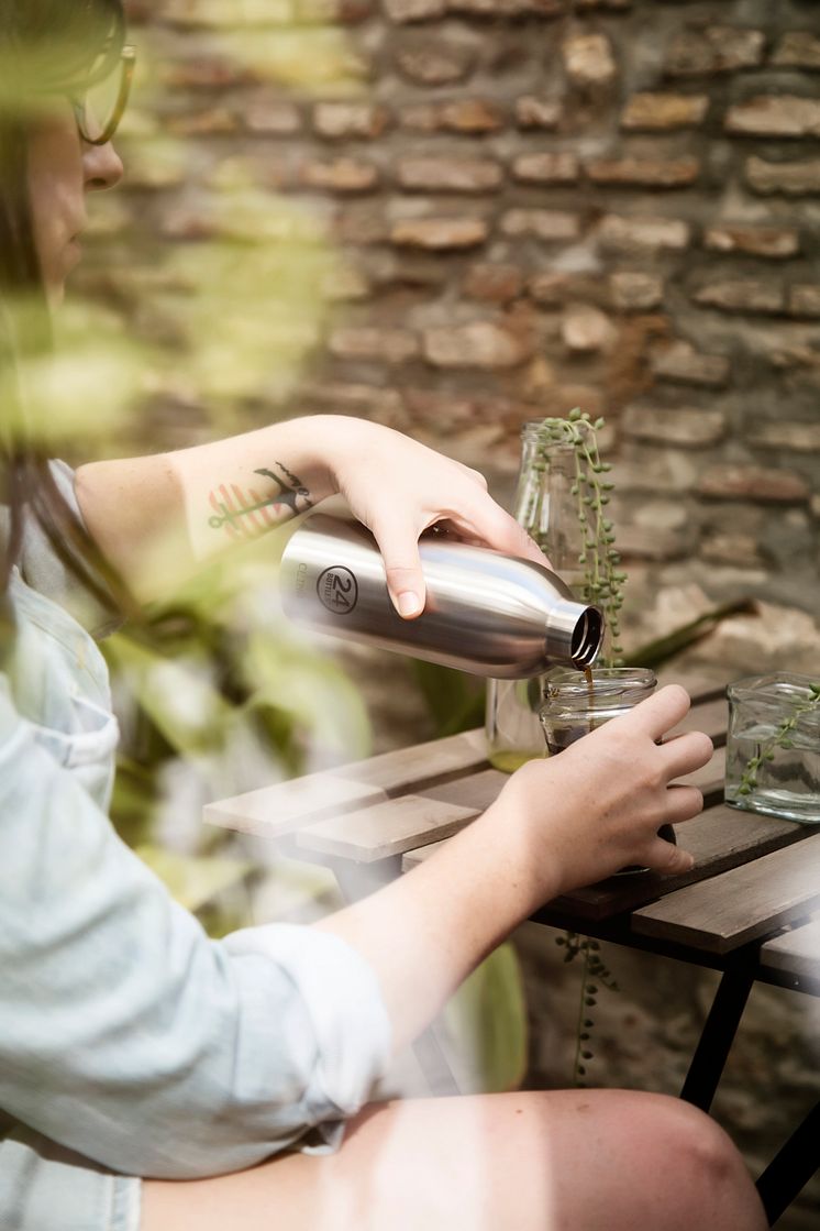 Termosflaska i rostfritt stål, silver, cafe