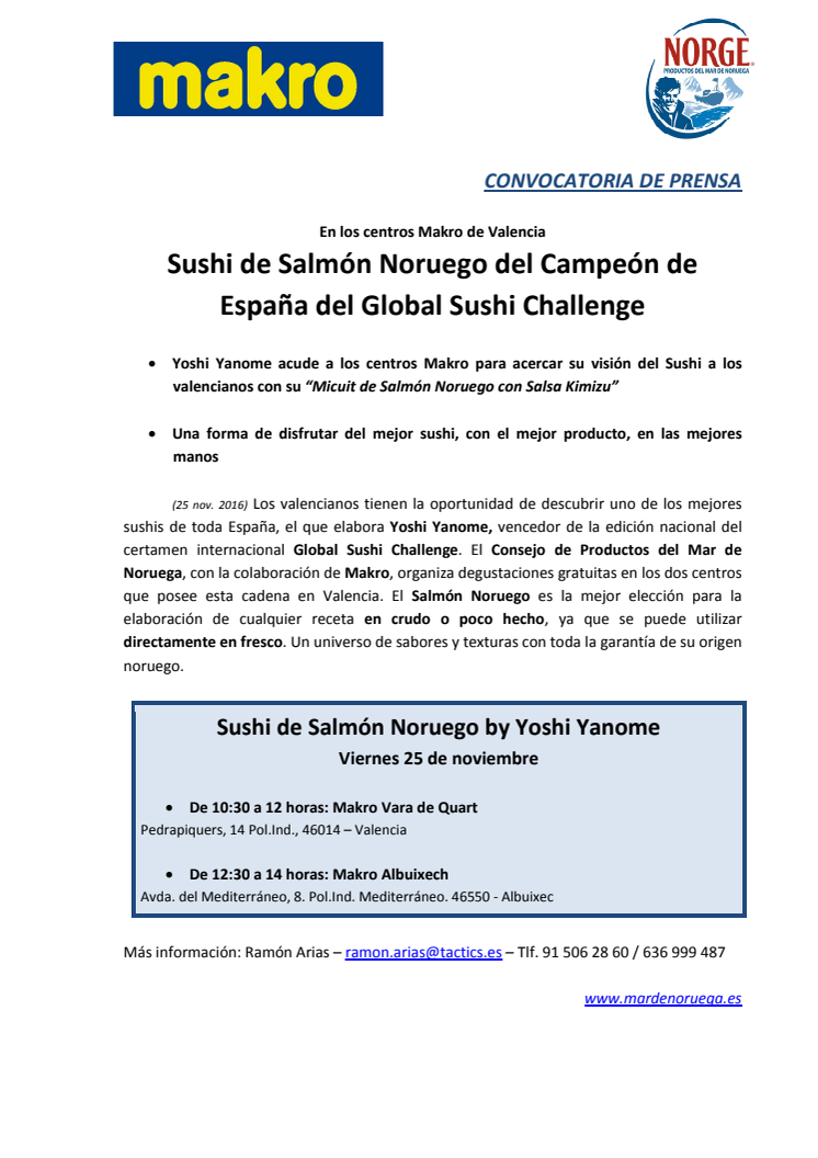 Sushi de Salmón Noruego del Campeón de España del Global Sushi Challenge