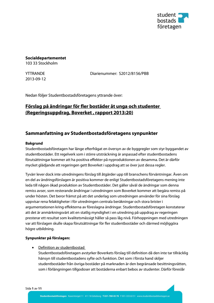 Remiss: Förslag på ändringar för fler bostäder åt unga och studenter