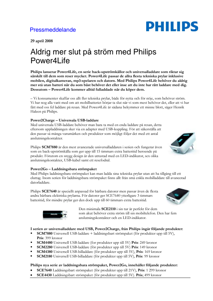 Aldrig mer slut på ström med Philips Power4Life 