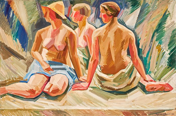 William Scharff- Tre siddende kvinder. Sign. William Scharff 1929. Olie på lærred. 100 x 150. – stor.jpeg